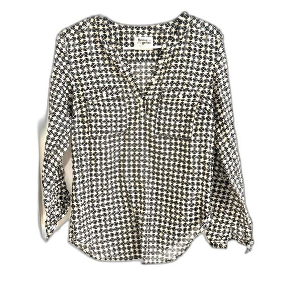 Holding Horses Anthropologie Lightweight Roll Sleeve Cotton Top SZ 4 EUC - Picture 1 of 6